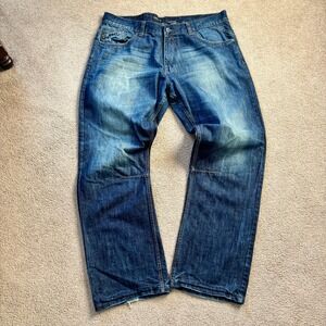 Rocawear Original Fit Jeans Men's 40x33 Blue Faded Skater Wide Leg Y2K